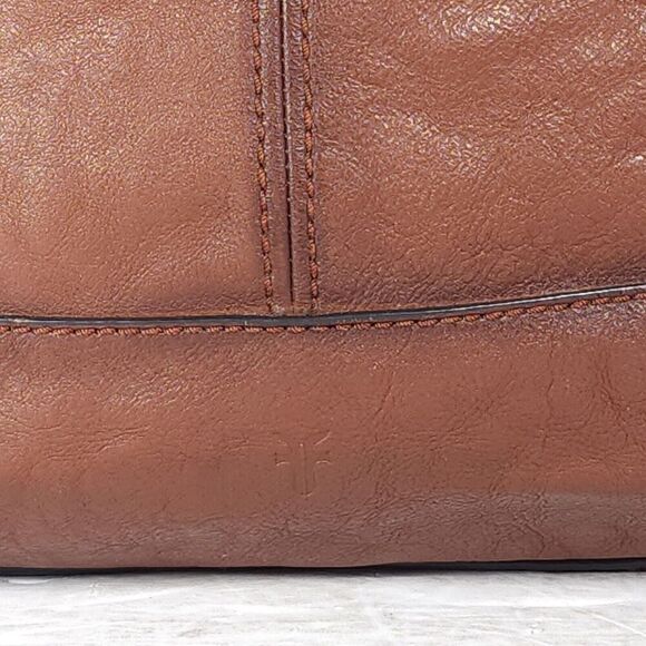 Frye Cognac Brown Leather Xtra Large Ring Tote Bag Purse Handbag - Picture 4 of 16